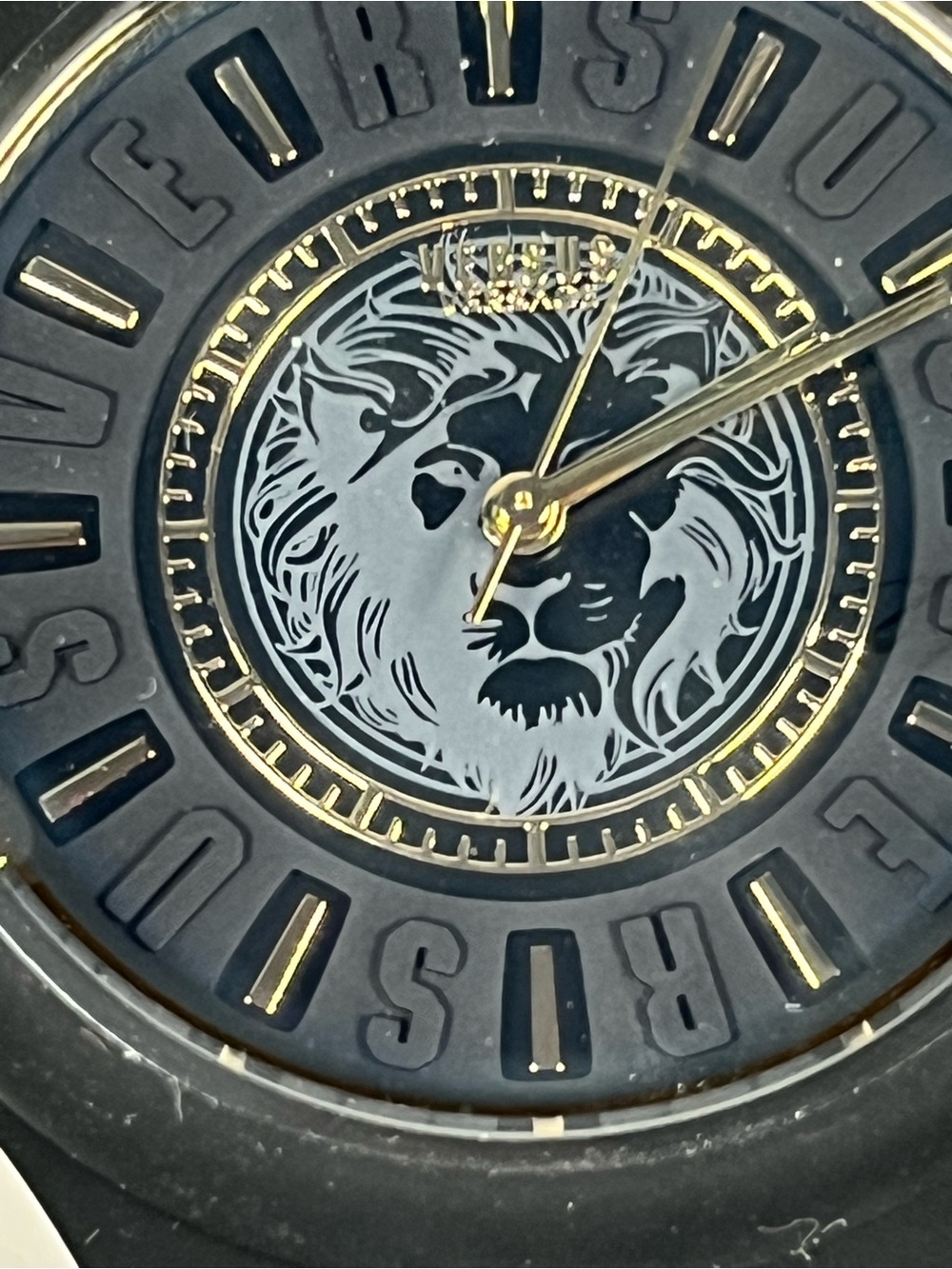 Versus Versace Black and Gold Lion Emblem Men's Watch